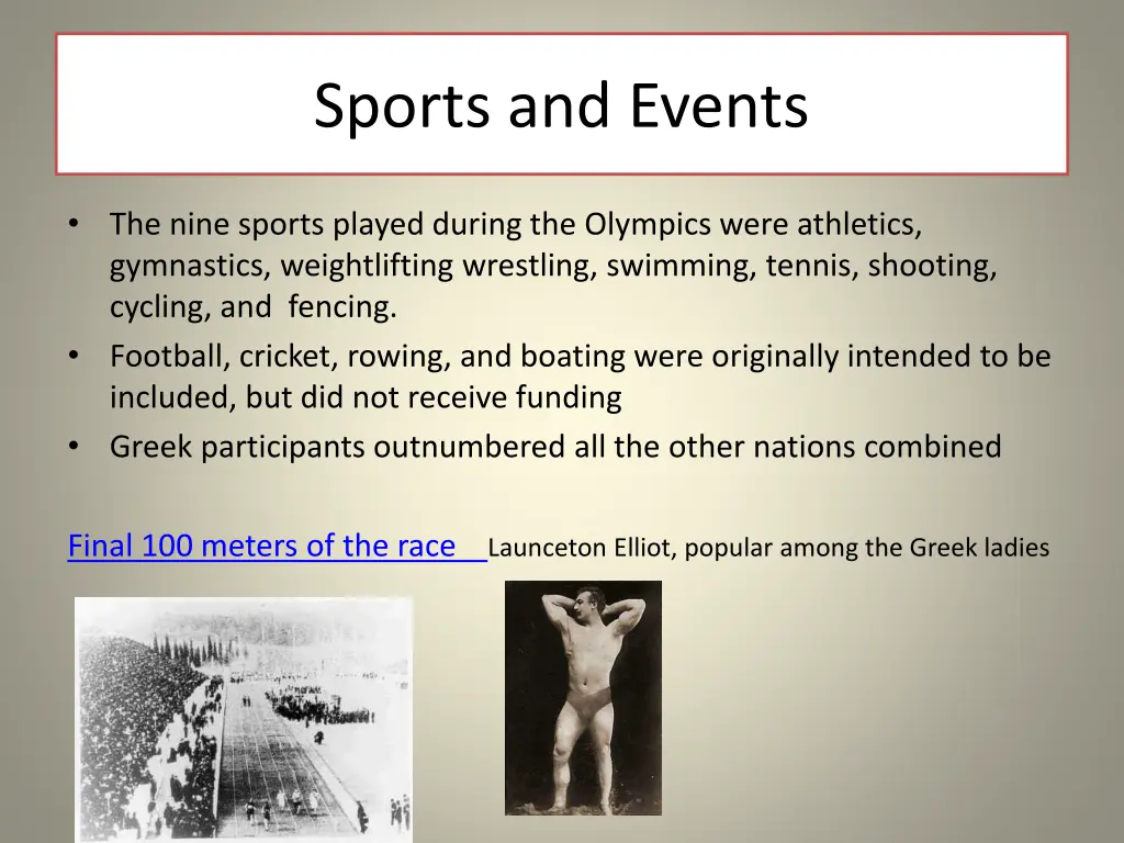 sports and events