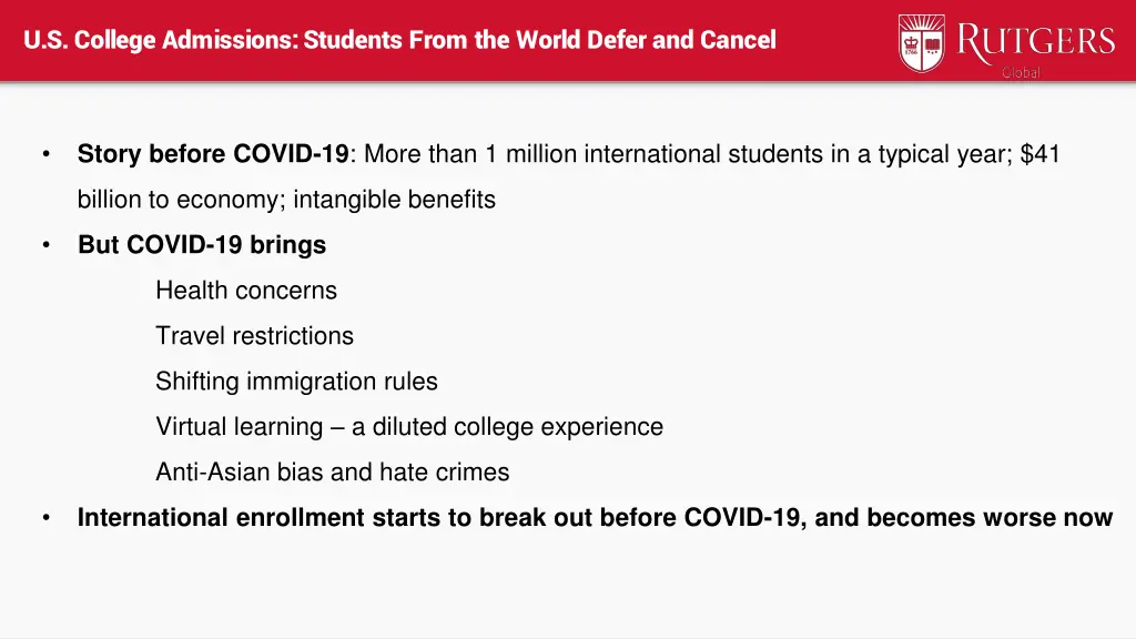 u s college admissions students from the world