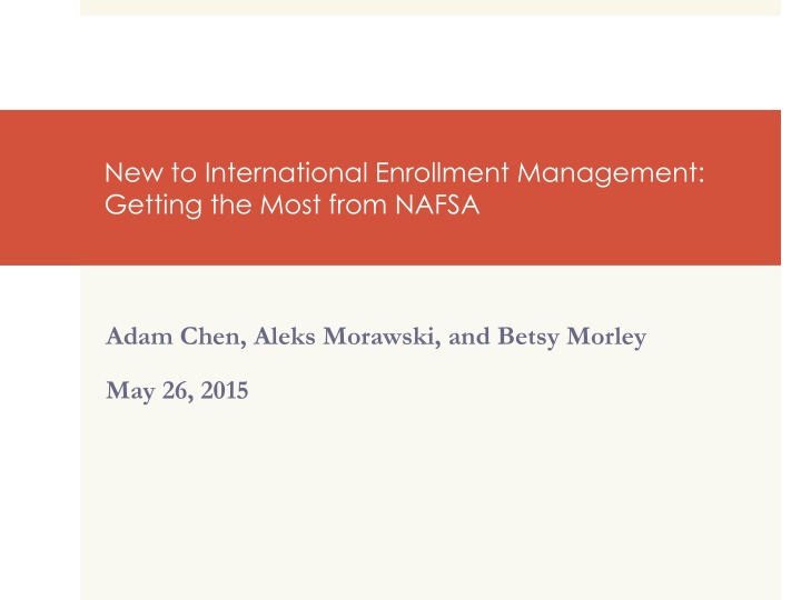 new to international enrollment management