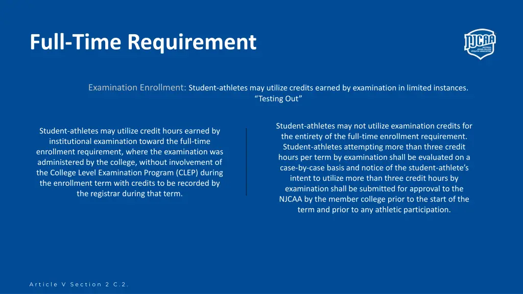 full time requirement 2