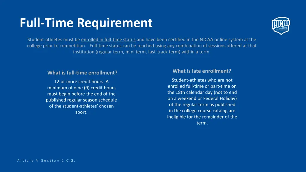 full time requirement
