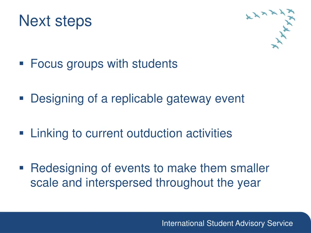 next steps
