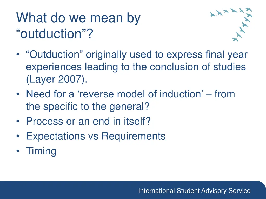 what do we mean by outduction