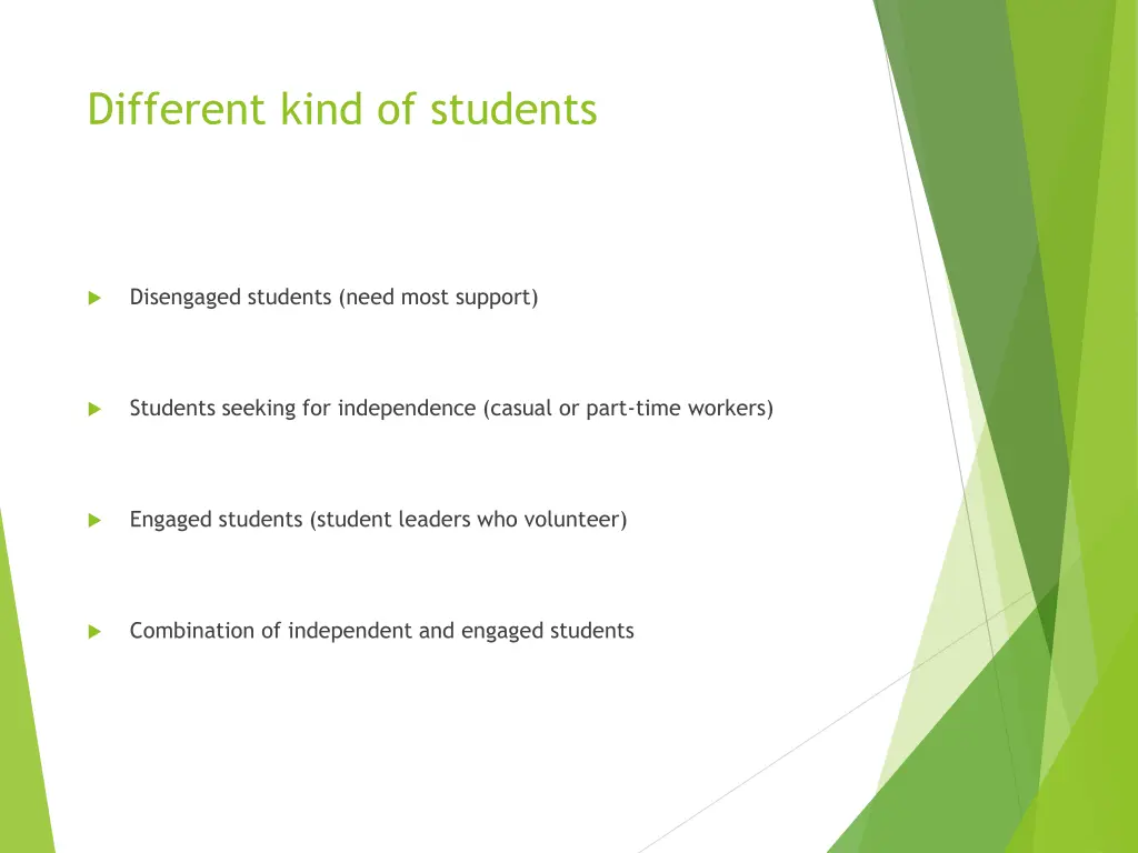 different kind of students