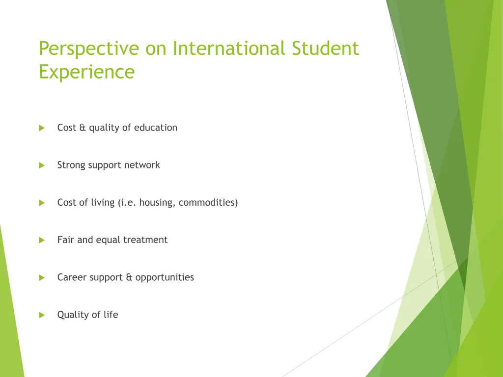 perspective on international student experience