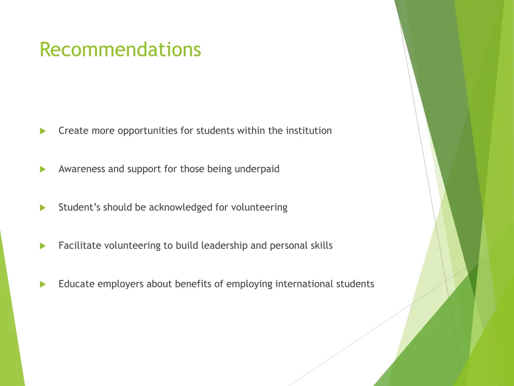 recommendations