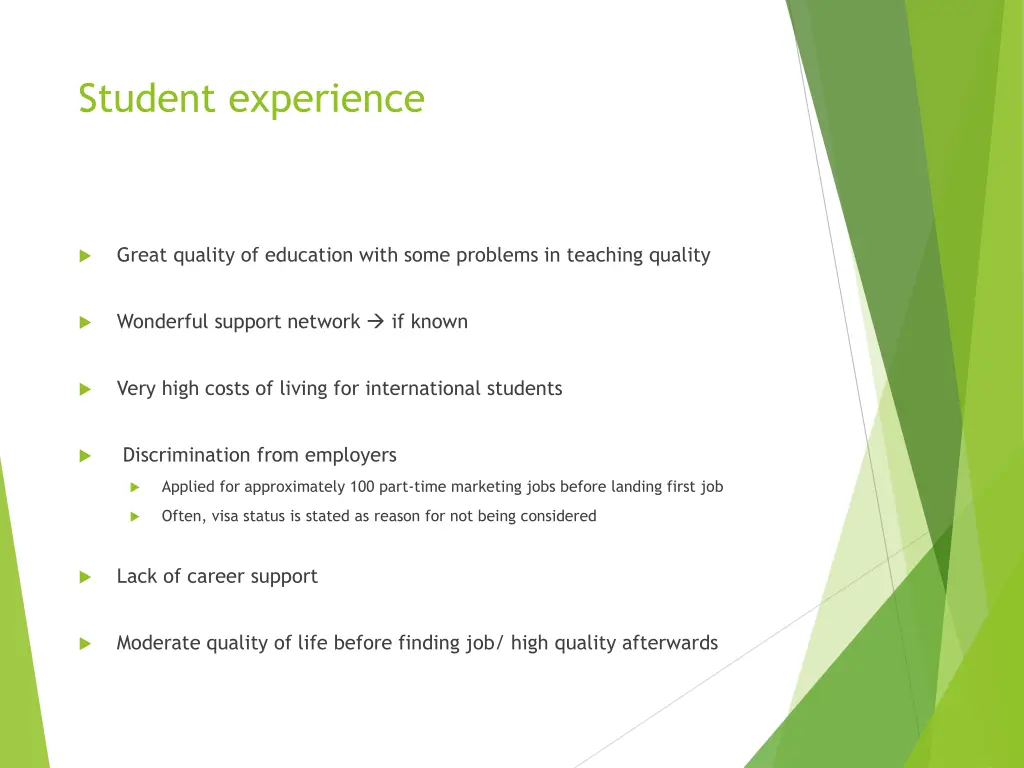 student experience