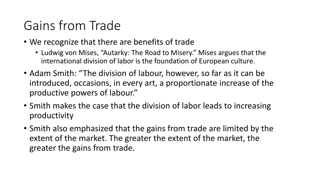 gains from trade we recognize that there