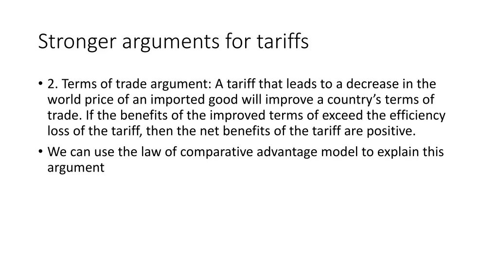 stronger arguments for tariffs 2