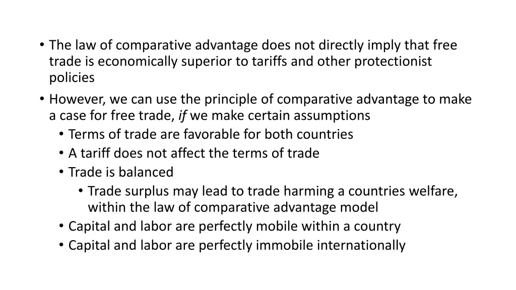 the law of comparative advantage does