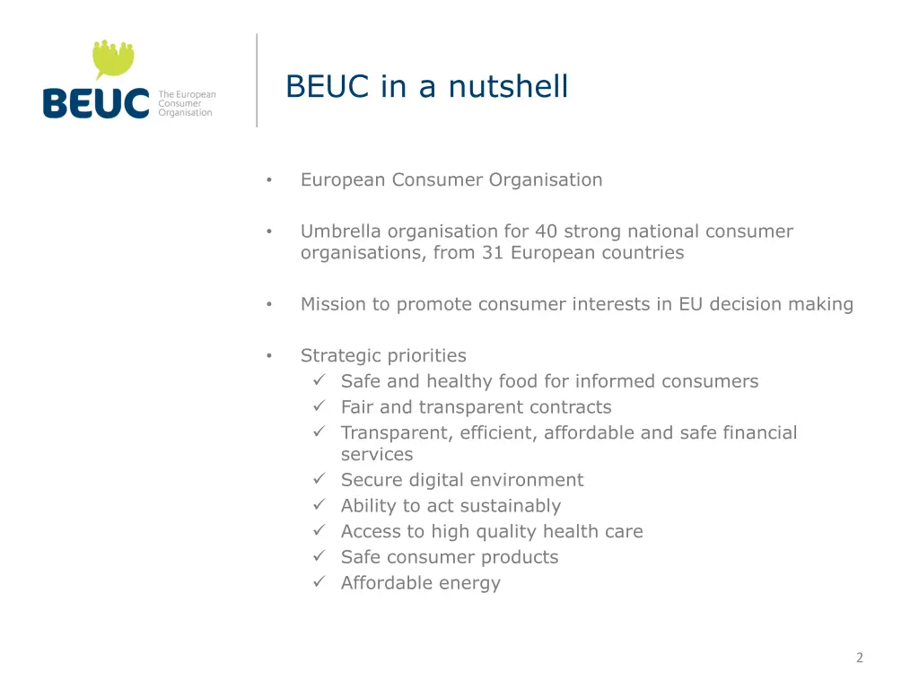 beuc in a nutshell