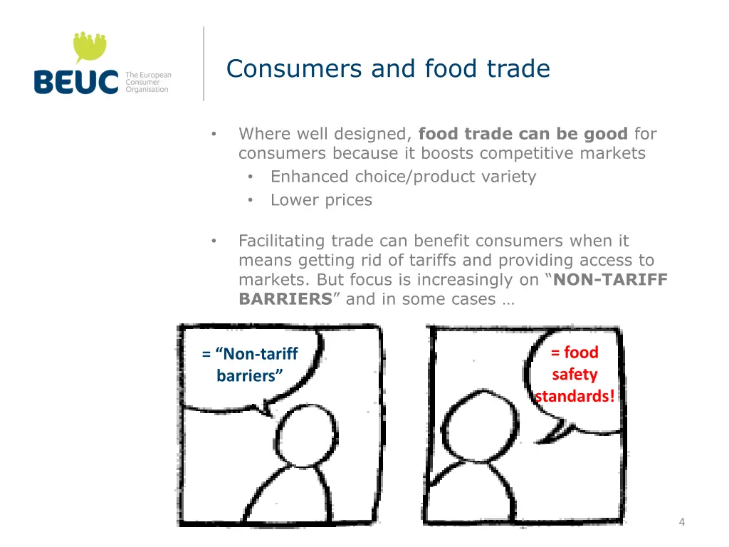 consumers and food trade