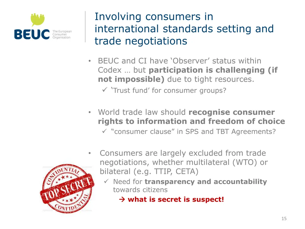 involving consumers in international standards
