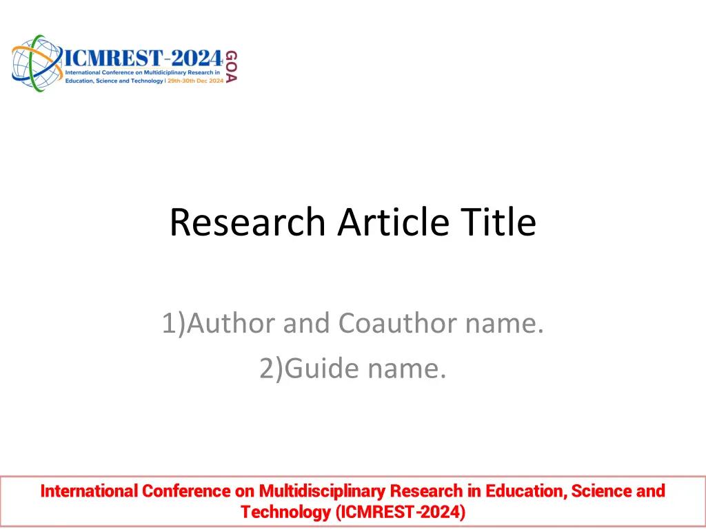 research article title