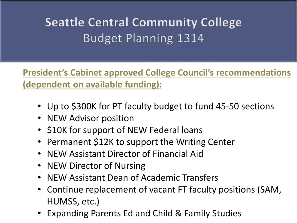 seattle central community college budget planning 4