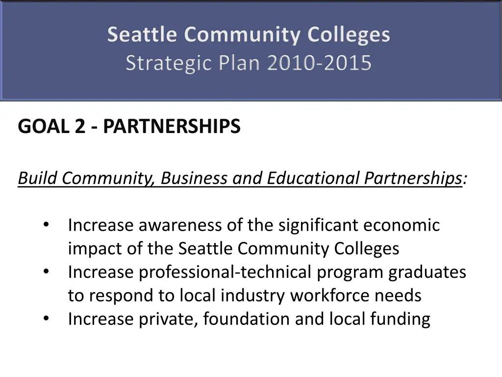seattle community colleges strategic plan 2010 1