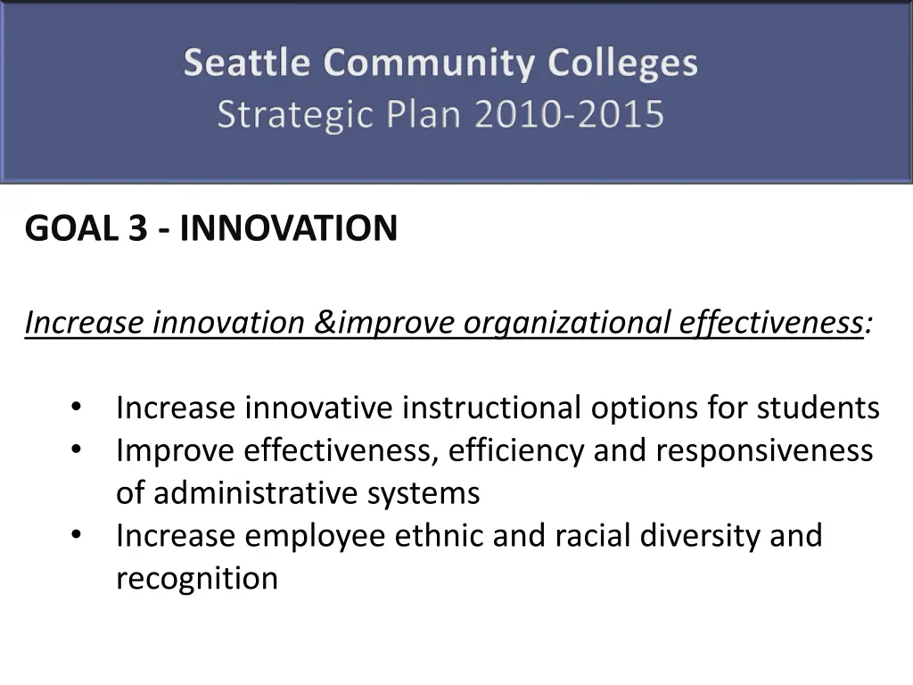 seattle community colleges strategic plan 2010 2