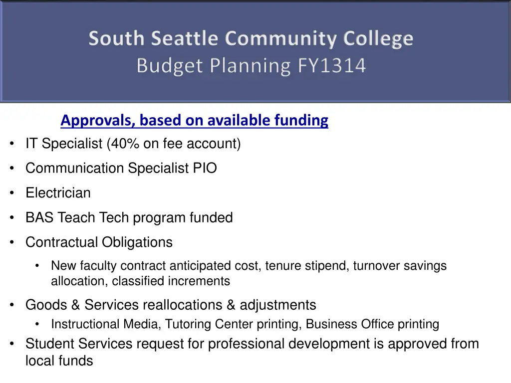 south seattle community college budget planning 4