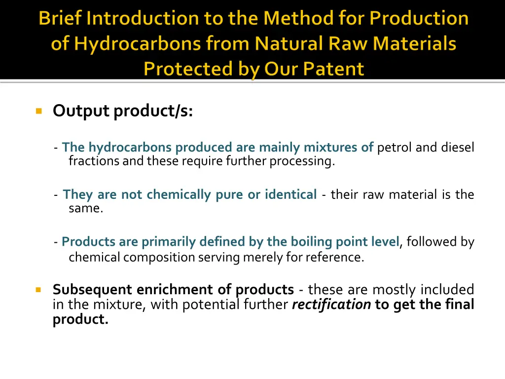 output product s