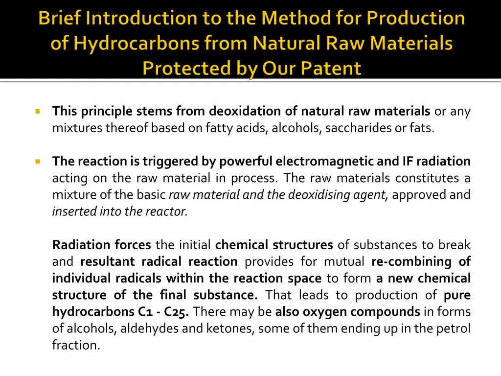 this principle stems from deoxidation of natural
