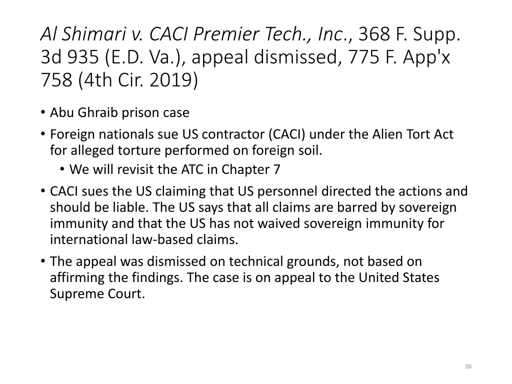 al shimari v caci premier tech inc 368 f supp