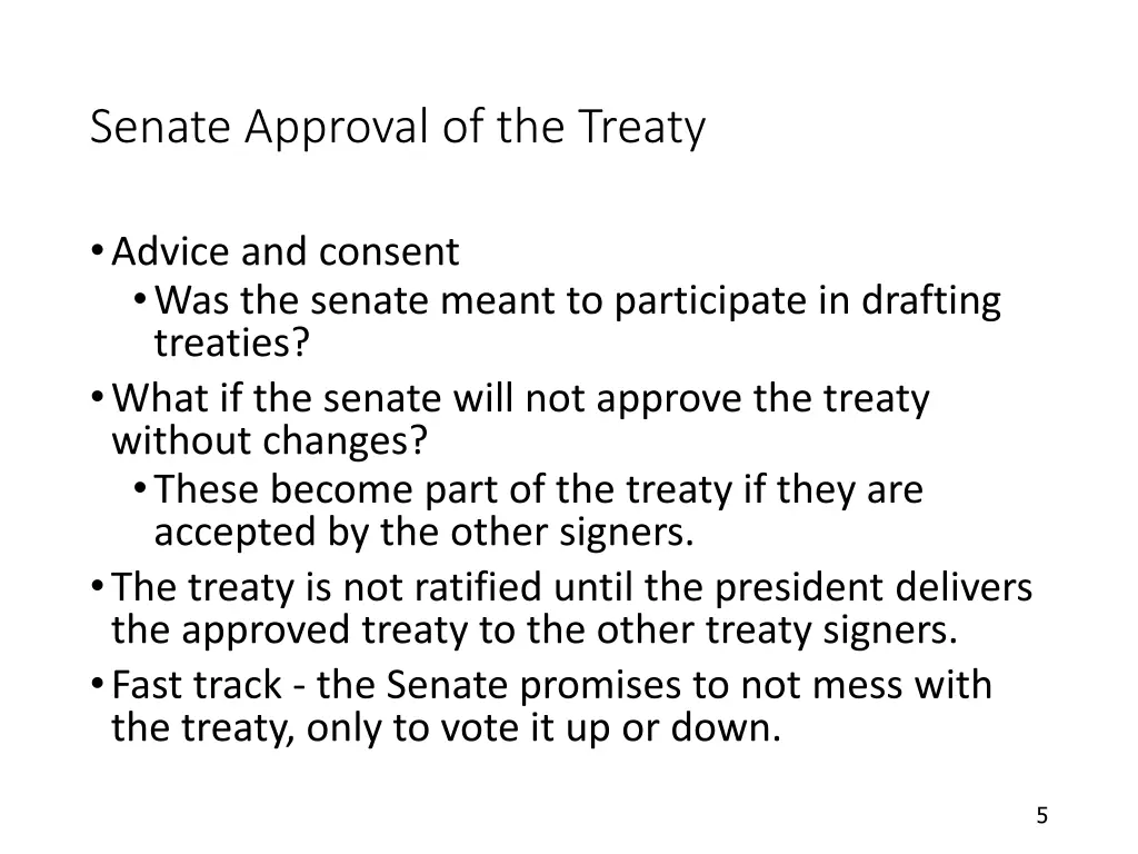 senate approval of the treaty