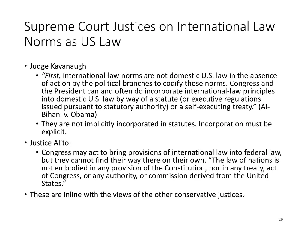 supreme court justices on international law norms