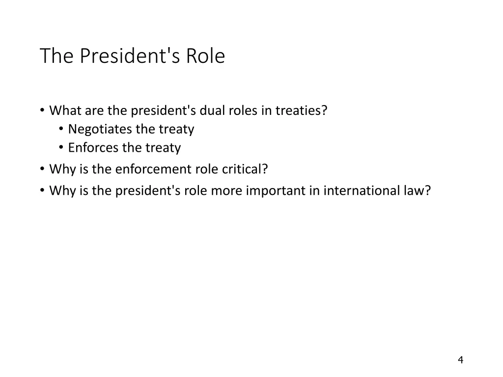 the president s role