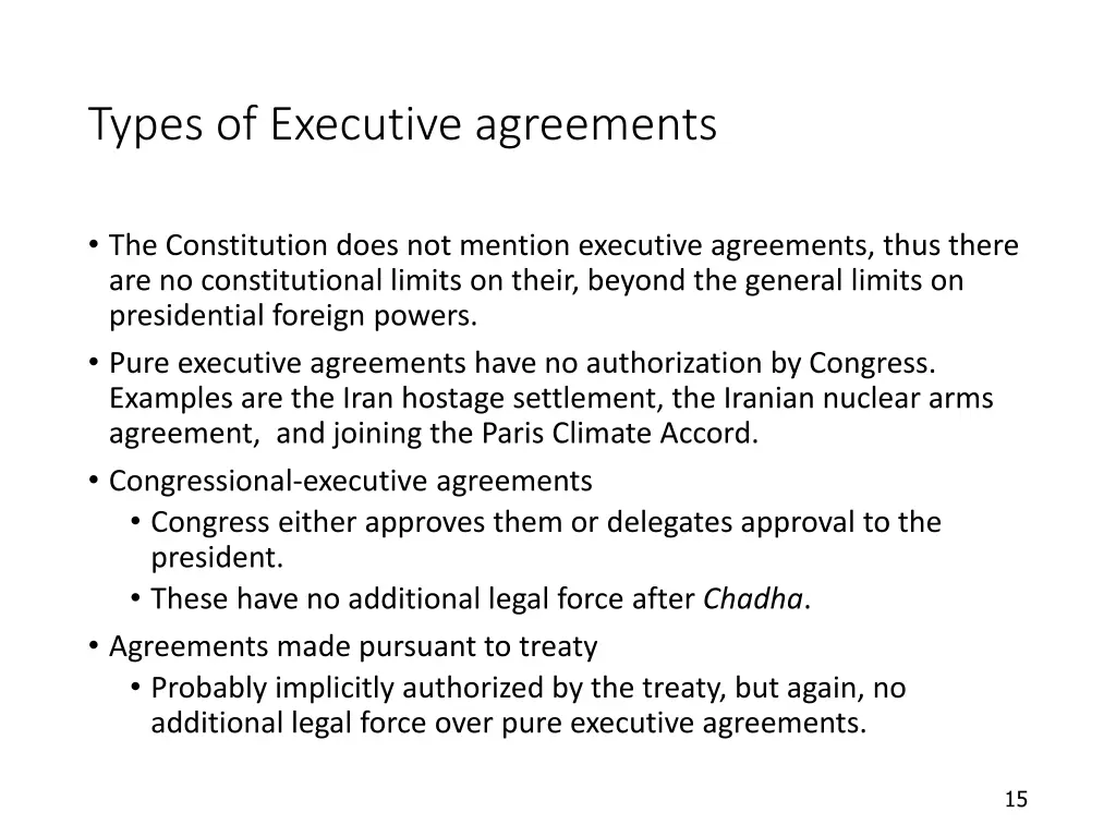 types of executive agreements
