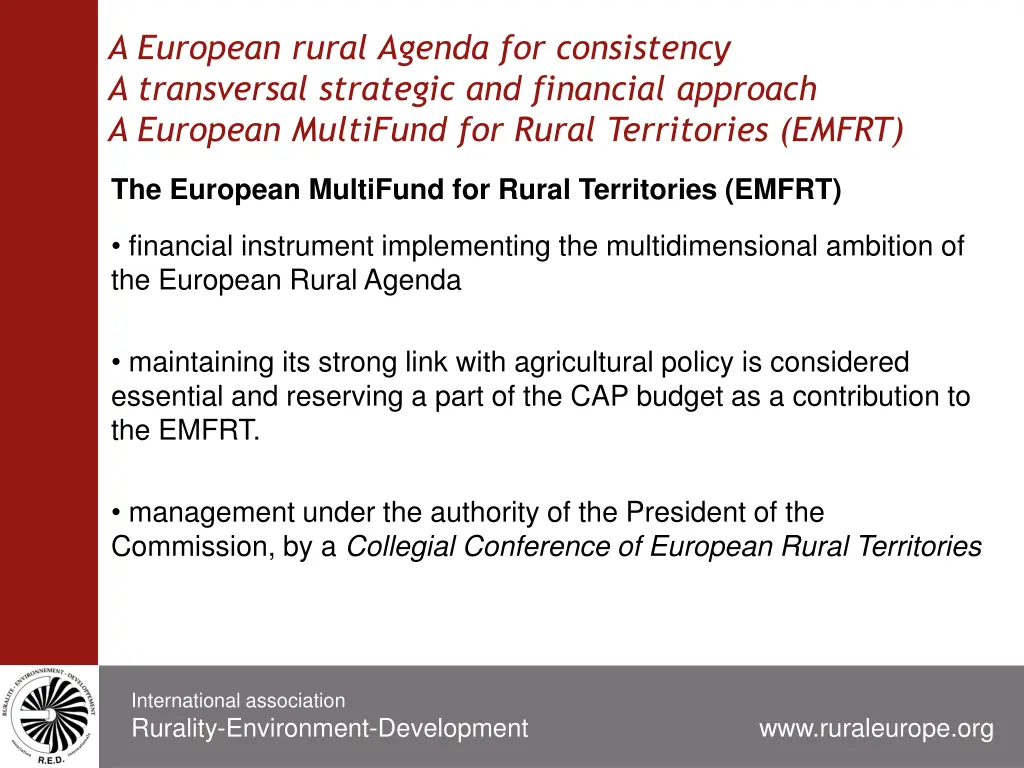 a european rural agenda for consistency 1