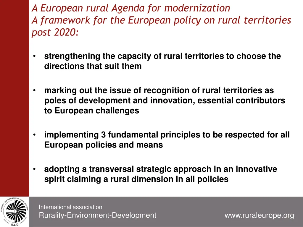 a european rural agenda for modernization