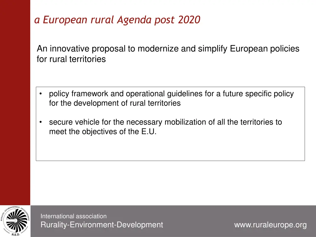 a european rural agenda post 2020