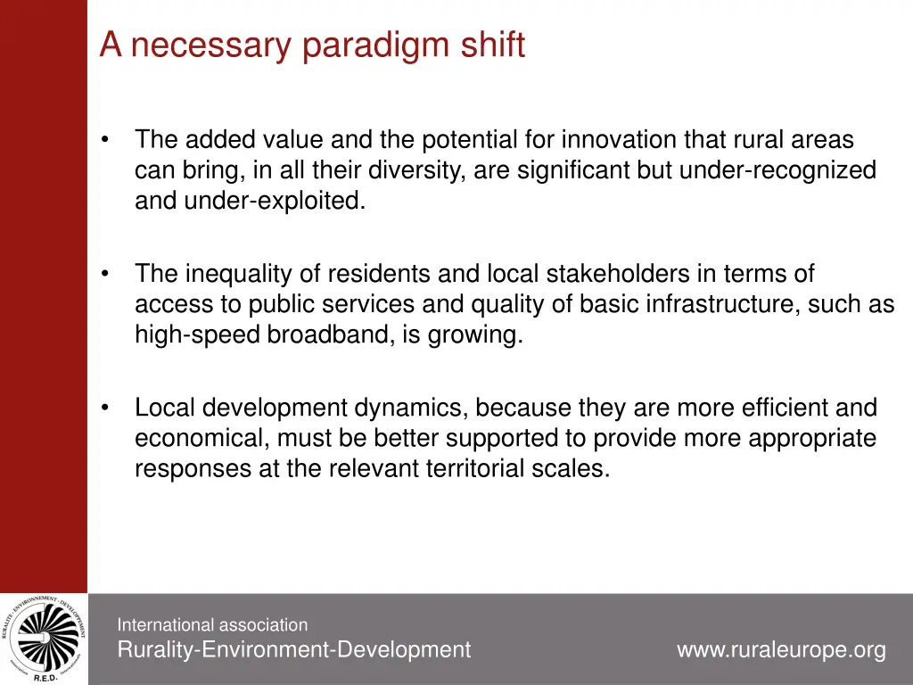 a necessary paradigm shift