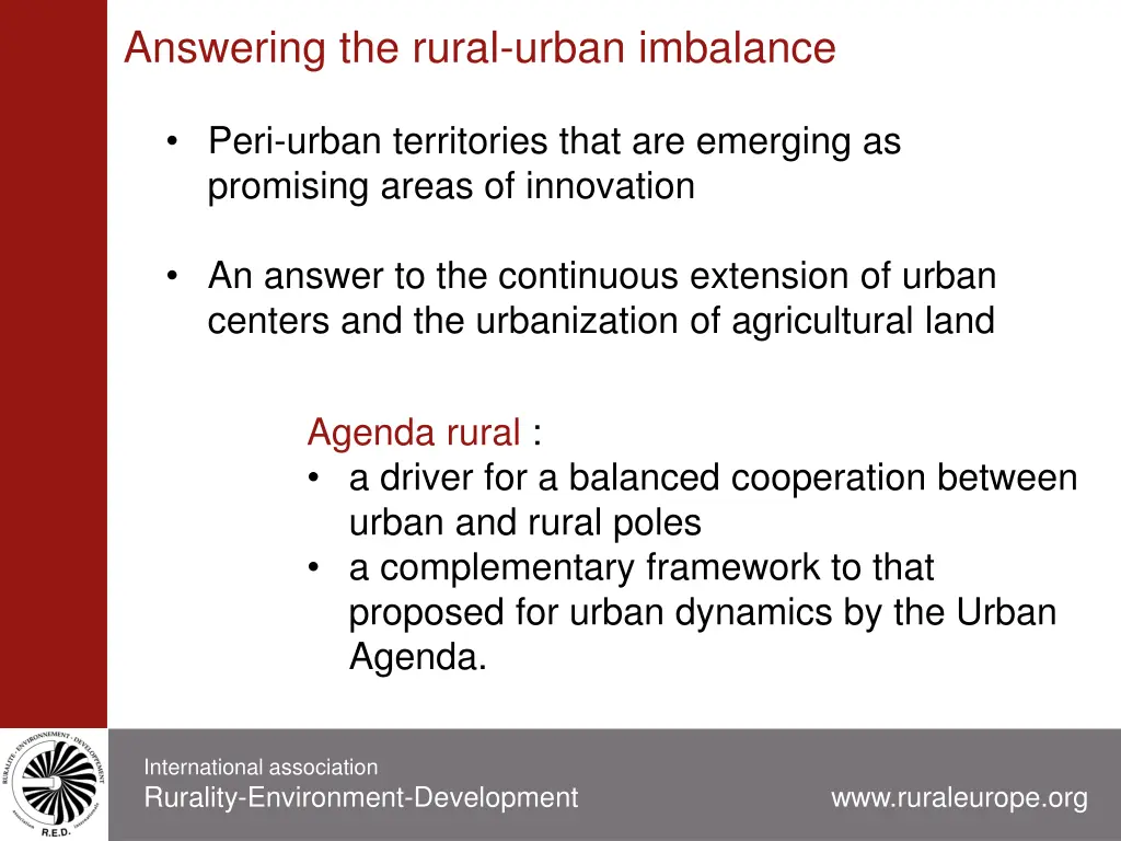 answering the rural urban imbalance