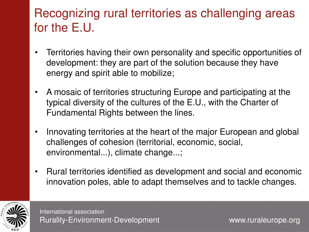 recognizing rural territories as challenging