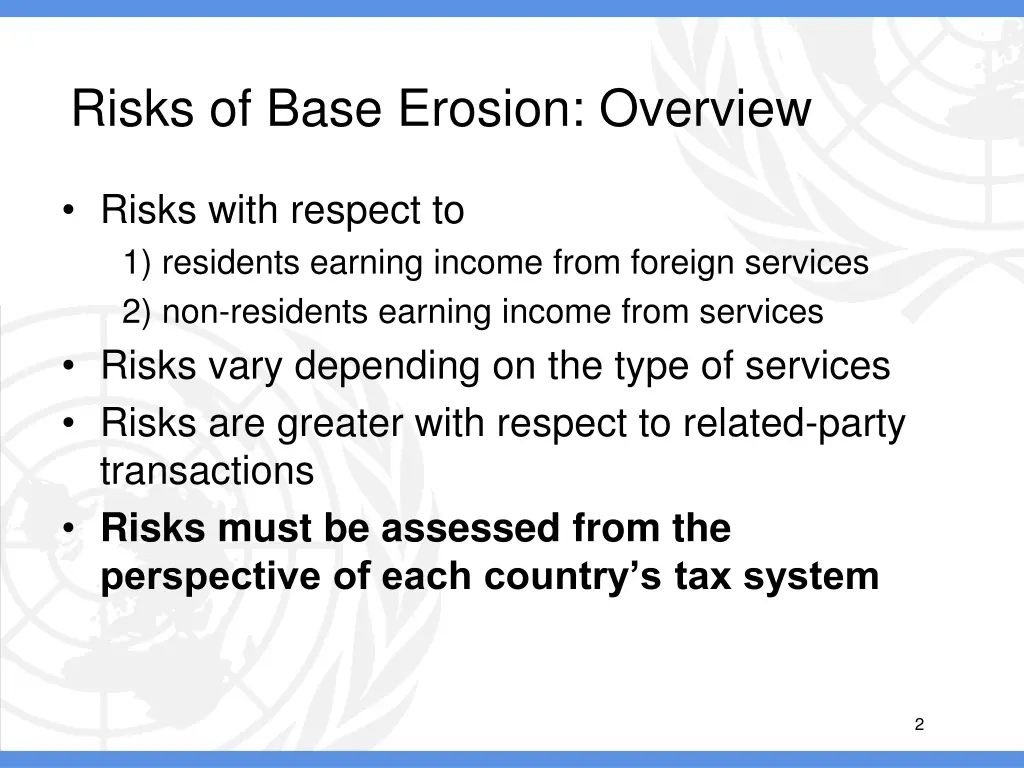 risks of base erosion overview