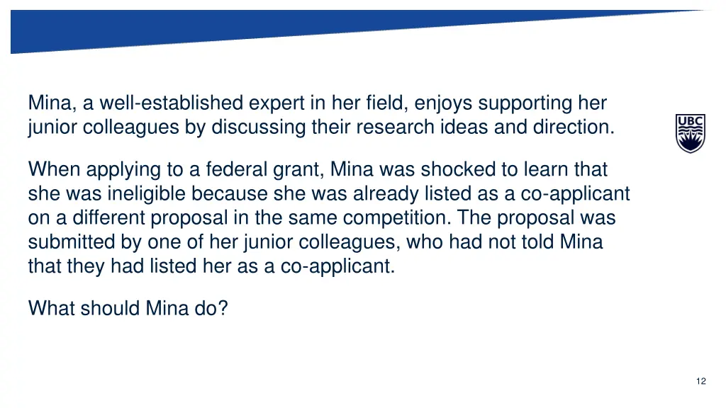 mina a well established expert in her field