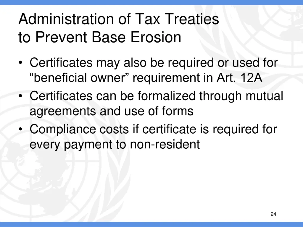 administration of tax treaties to prevent base 2