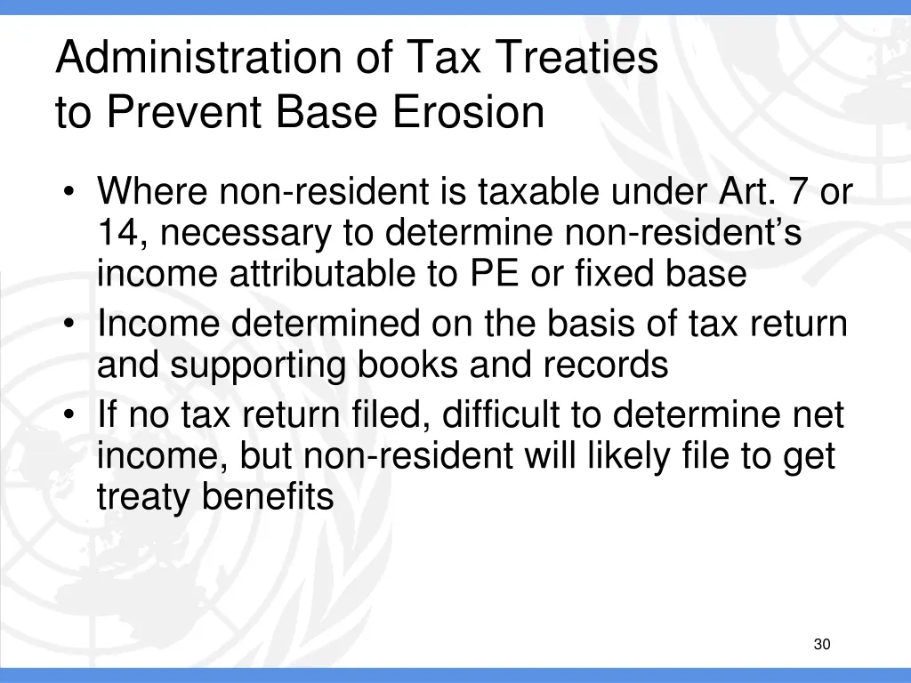 administration of tax treaties to prevent base 8