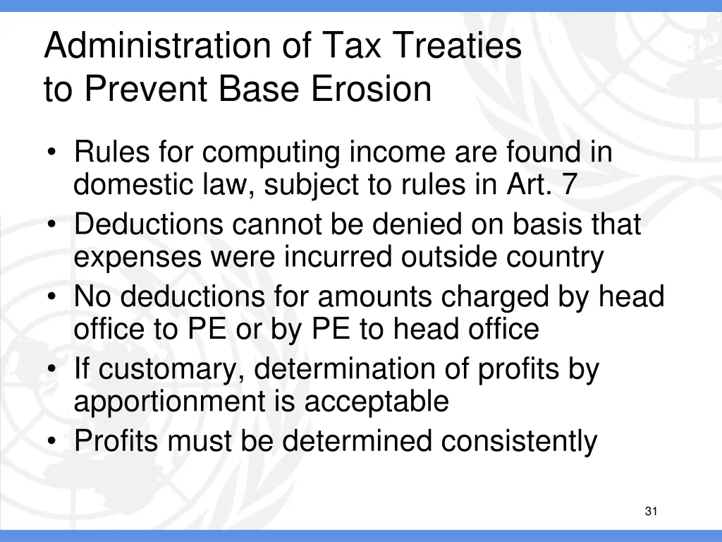 administration of tax treaties to prevent base 9