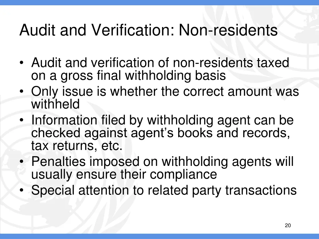 audit and verification non residents 1