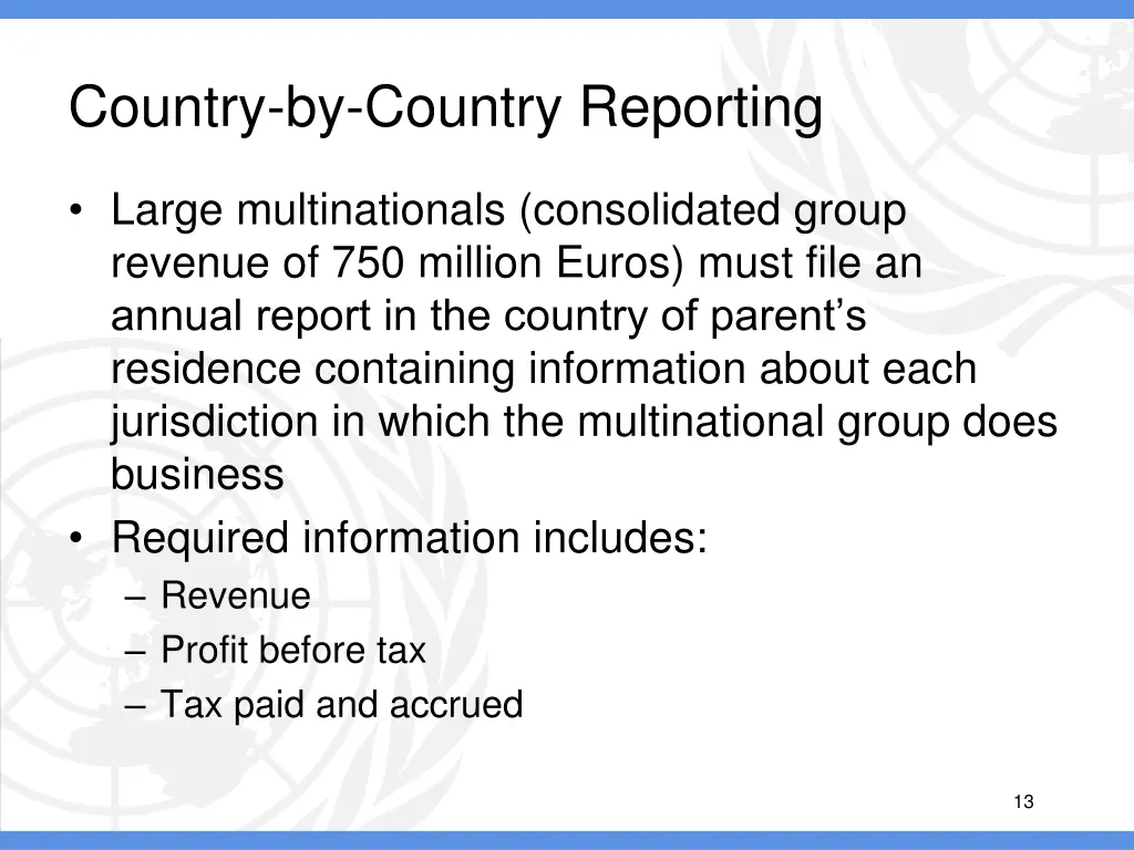 country by country reporting