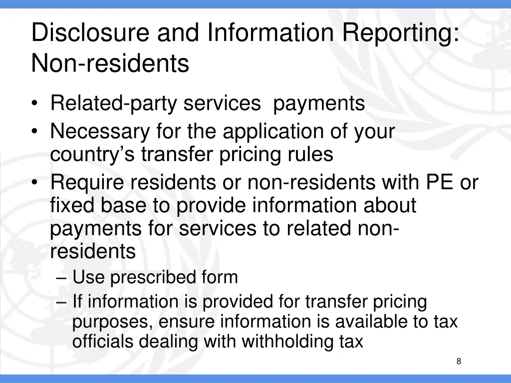 disclosure and information reporting non residents 1