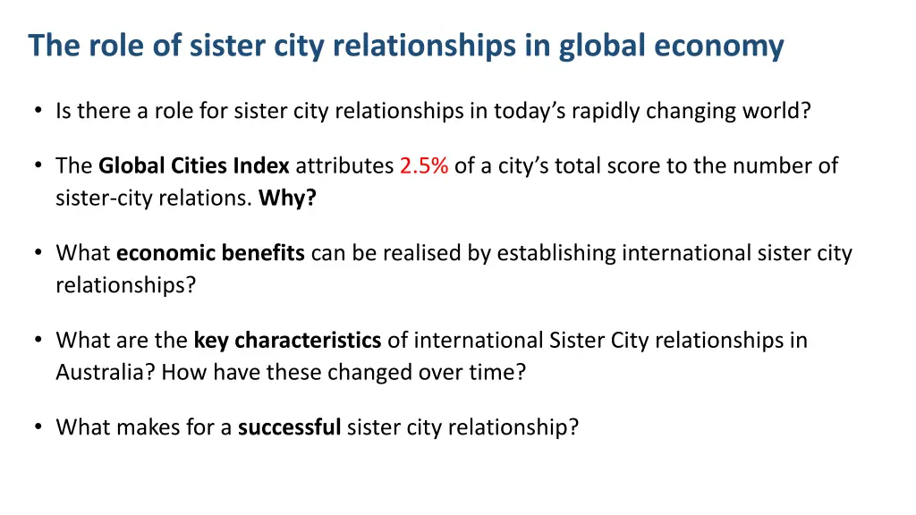 the role of sister city relationships in global