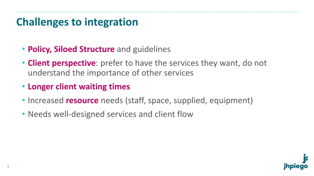 challenges to integration