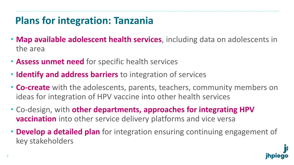 plans for integration tanzania