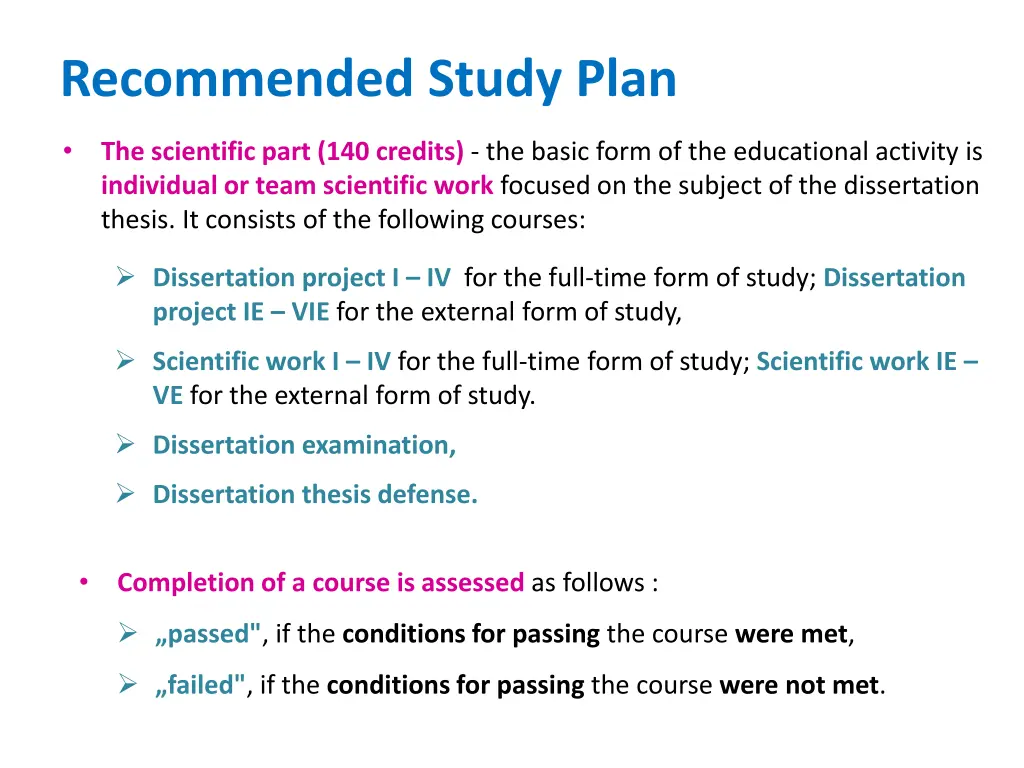recommended study plan 1
