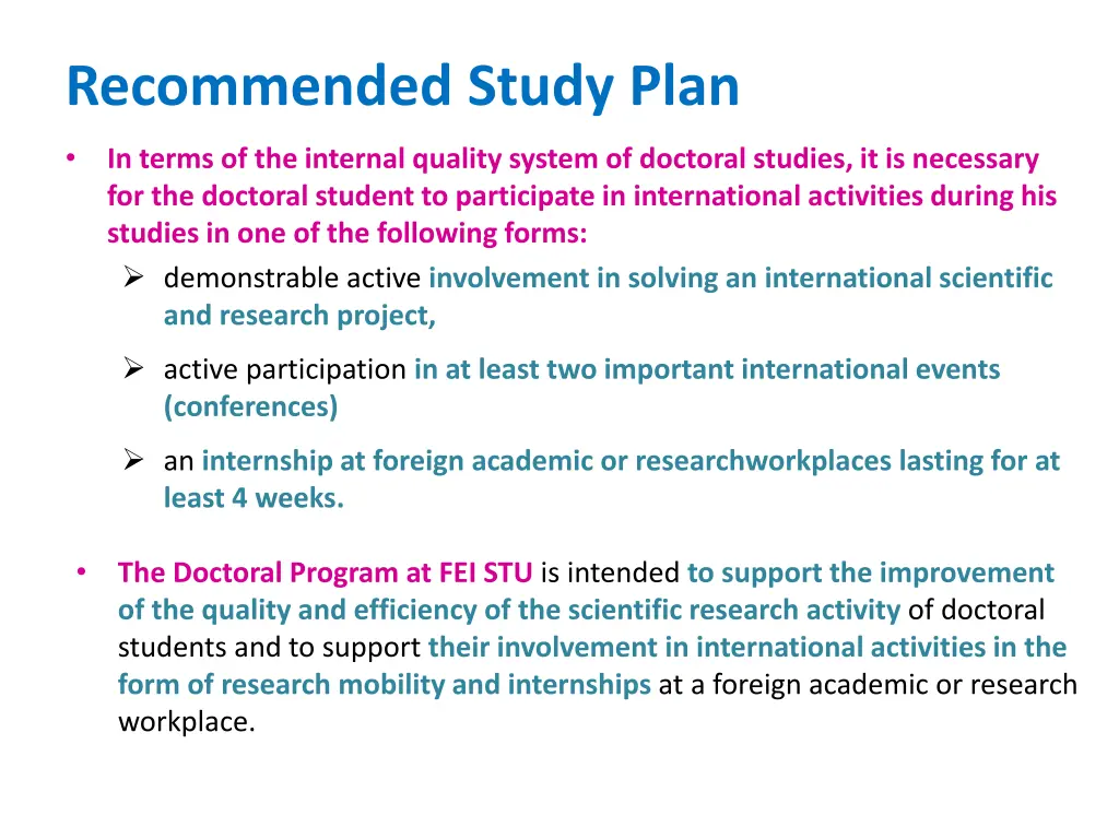 recommended study plan 3