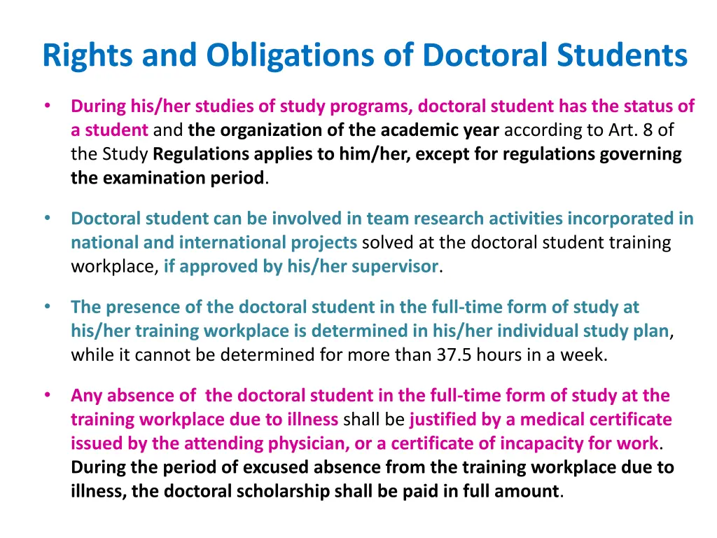 rights and obligations of doctoral students