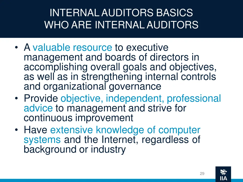 internal auditors basics who are internal auditors 1